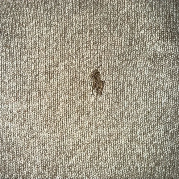 Polo Ralph Lauren Sweater Mens Large Brown Estate Rib 1/4 Zip Mock Neck Pullover - Picture 2 of 6